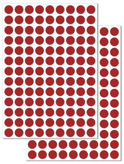 Темно-красные виниловые наклейки для упаковки и маркировки Policomprint M20, 12 мм. 234 шт.
