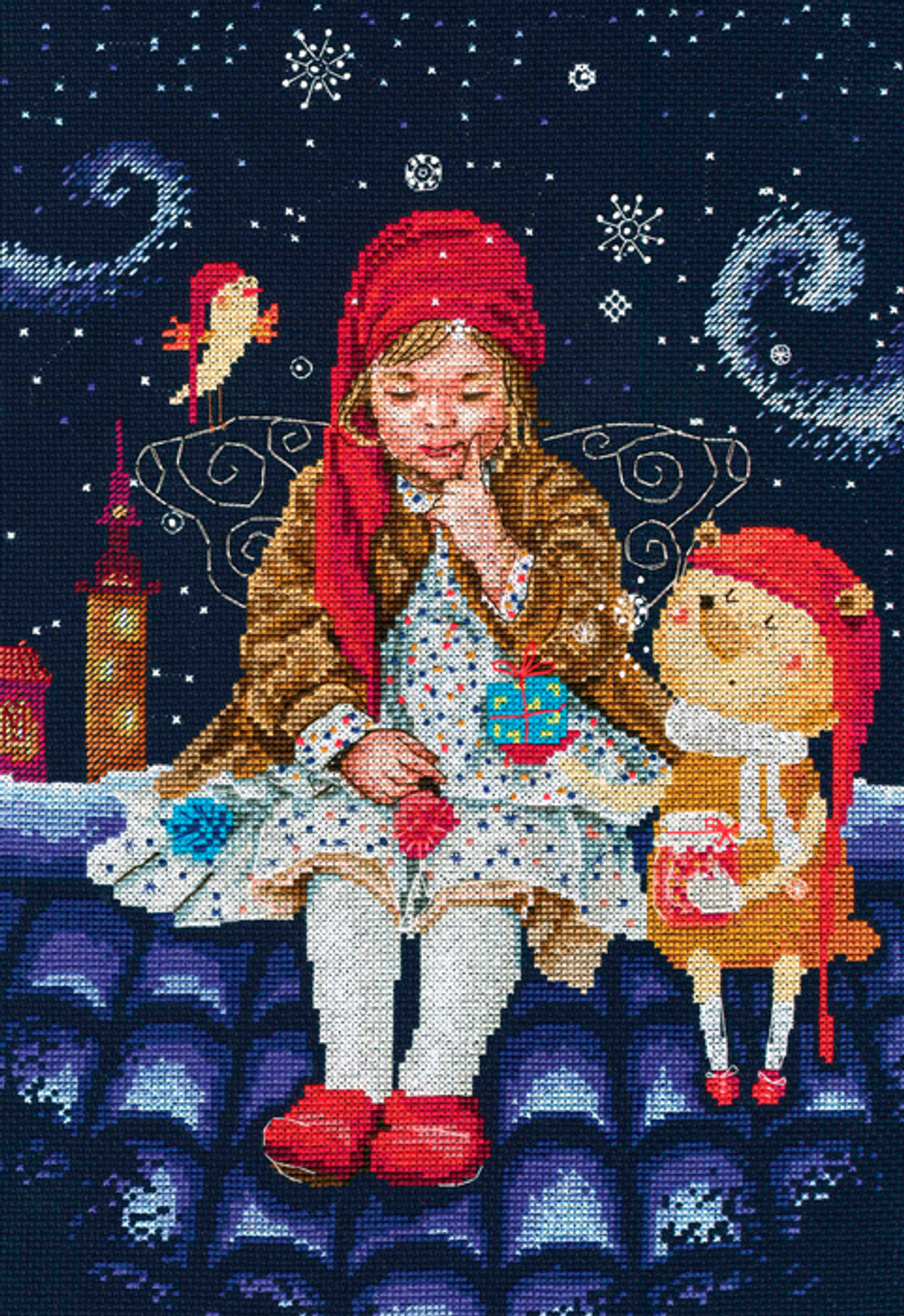 "Сказки на крышах"-M656  вышивка