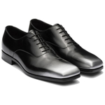 PRADA Leather Casual Leather Shoes Men"s Black Silver