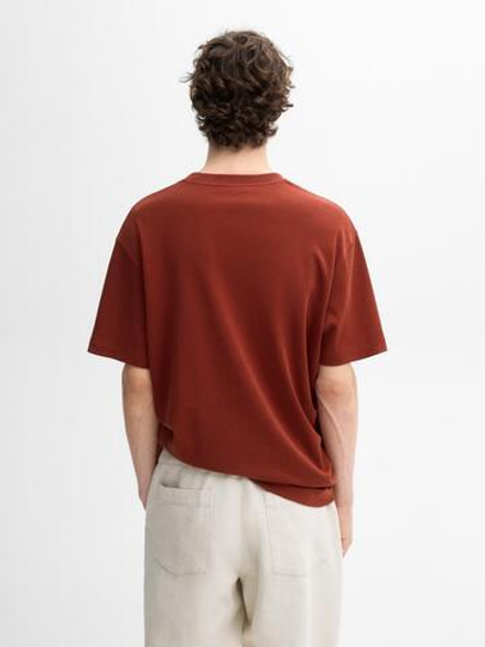 Massimo Dutti ФУТБОЛКА С КРУГЛЫМ ВЫРЕЗОМ, ОРАНЖЕВЫЙ