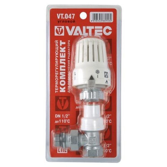 Клапан термостатический Valtec 1/2" угловой с термоголовкой арт. VT.047.N.04 для радиаторов