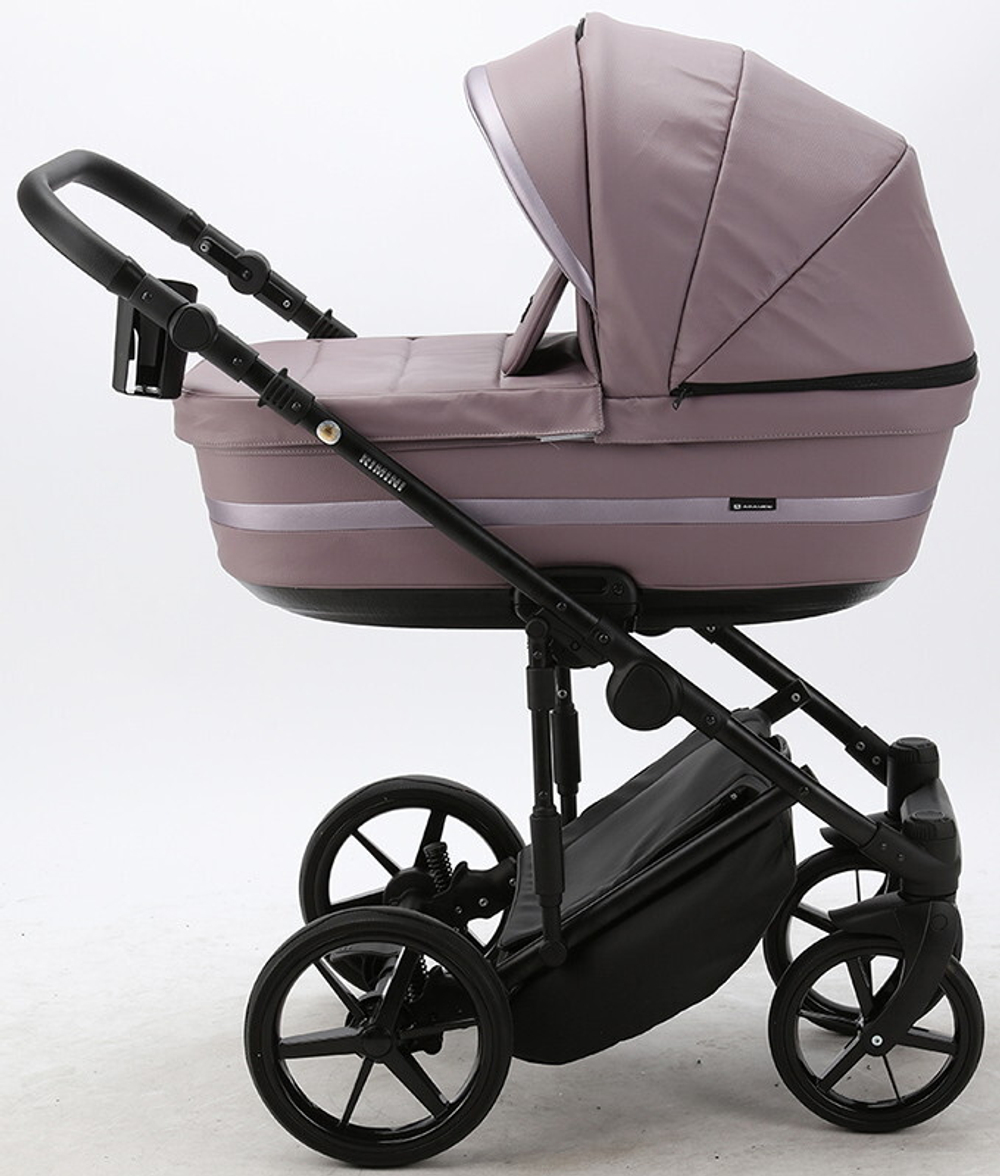 Детская коляска Adamex Rimini Deluxe 2 в 1 RI226 СВ.СИРЕНЬ.КОЖА+СВ.СИРЕНЬ.ПЕРЛ.ОТДЕЛКА