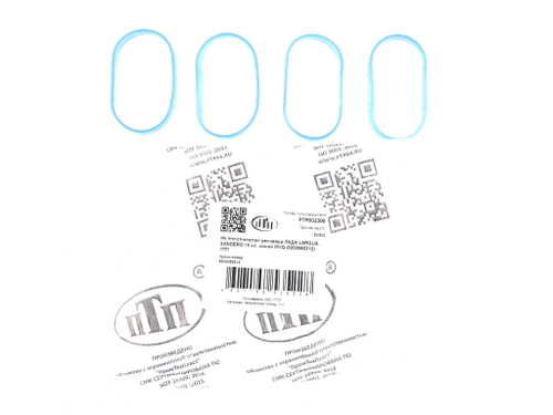 Прокладка коллектора Лада-Ларгус, Logan, Sandero 16 кл. (впускной) комплект 5 шт., силикон (ПТП64)