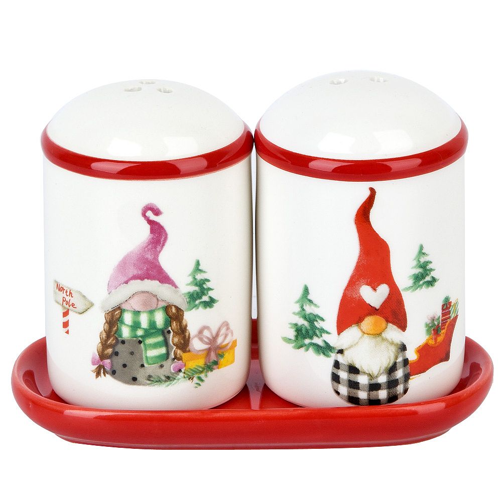 Набор для специй солонка/ перечница " " 12х6,5см на подставке (керамика)