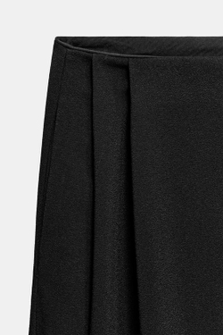 ZARA ШИРОКИЕ БРЮКИ С ЗАЩИПАМИ — ZW COLLECTION, ЧЕРНЫЙ