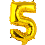 Шар фольгированный Цифра 5 35 см (Золотой)