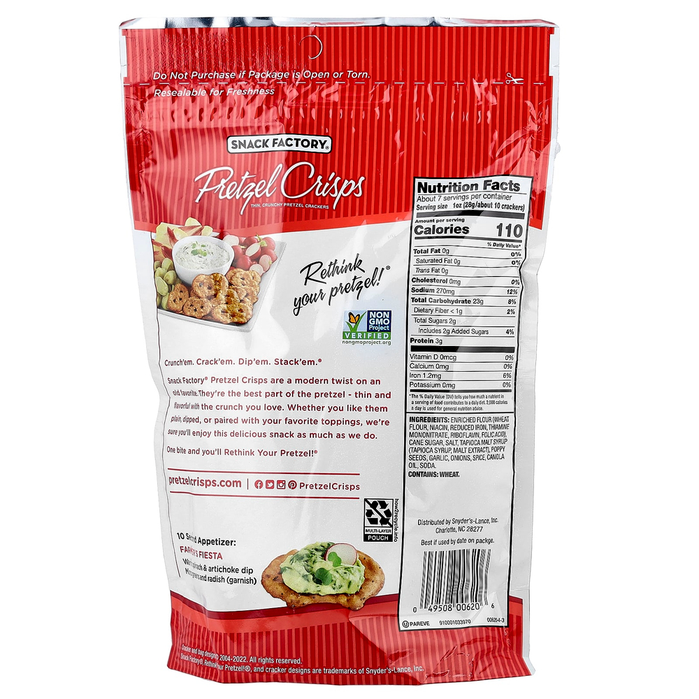 Snack Factory, Крендели с чипсами, Everything, для гурманов, 204 г (7,2 унции)