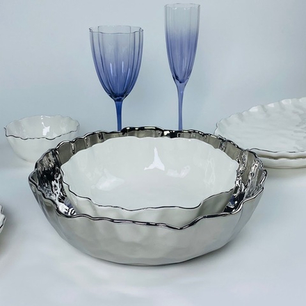 Lenardi 305-296 Набор из 2 салатников 23/30,5см ВАНЕССА СЕРЕБРО в под.уп.(х6)Фарфор