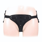 Черный пояс-трусики в комплекте с коннектором и насадкой (Цвет: черный)