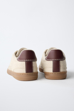 ZARA КОМБИНИРОВАННЫЕ КЕДЫ, ЭКРЮ