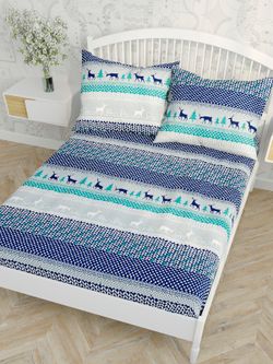 Постельное белье Сказка "Скандинавия" 1,5-сп Наволочка 50х70 см 1 шт Простынь на резинке 90х200 см Пододеяльник 145х215 см, перкаль