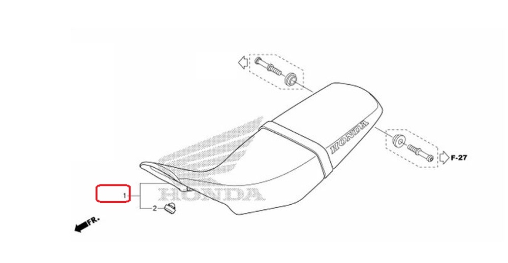 77200-KZZ-900ZD. SEAT ASSY., DOUBLE *TYPE1* (RED). OEM Seat Honda CRF250L-M-Rally