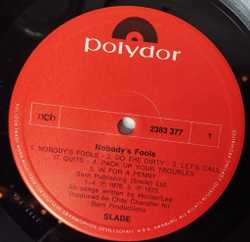 Винтажная виниловая пластинка LP Slade Nobodys Fools (Sweden 1976)