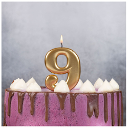 Свечи-цифры Золотые, 8 см