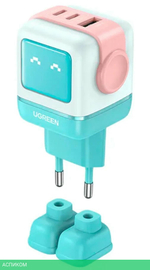 Сетевое зарядное устройство Ugreen CD361 Pink/Blue (35855)
