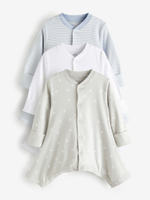 Боди с длинным рукавом для малышей с дисплазией тазобедренного сустава Next N45-122, 3 шт., Белый, Серый