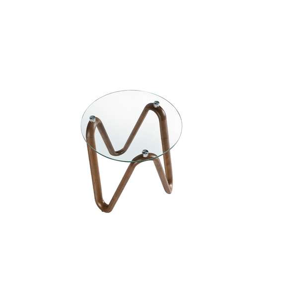 Журнальный столик Angel Cerda 2125 из стекла и ореха