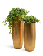 Кашпо TREEZ Effectory - Metal - Высокий округлый конус - Сусальное золото