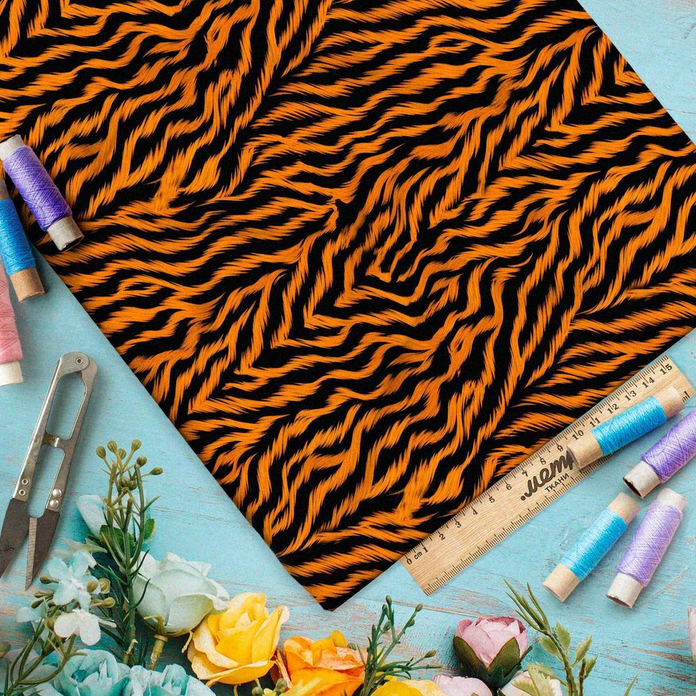 Ткань премиум атлас мелкий тигр