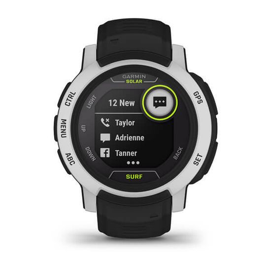 Умные часы Garmin Instinct 2 Solar Surf черный с белым безелем