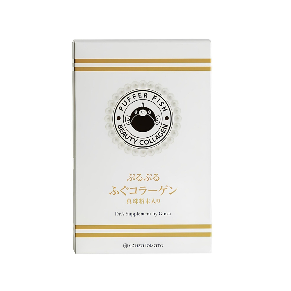 Коллагеновое желе из рыбы фугу с жемчужным порошком Ginza Tomato Puffer Fish Beauty Collagen