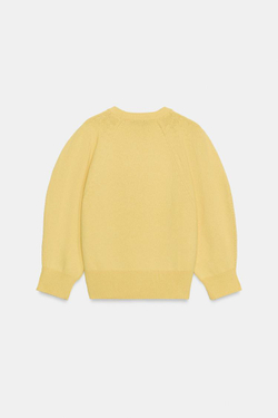 ZARA СВИТЕР С ОБЪЕМНЫМИ РУКАВАМИ, ЖЕЛТЫЙ