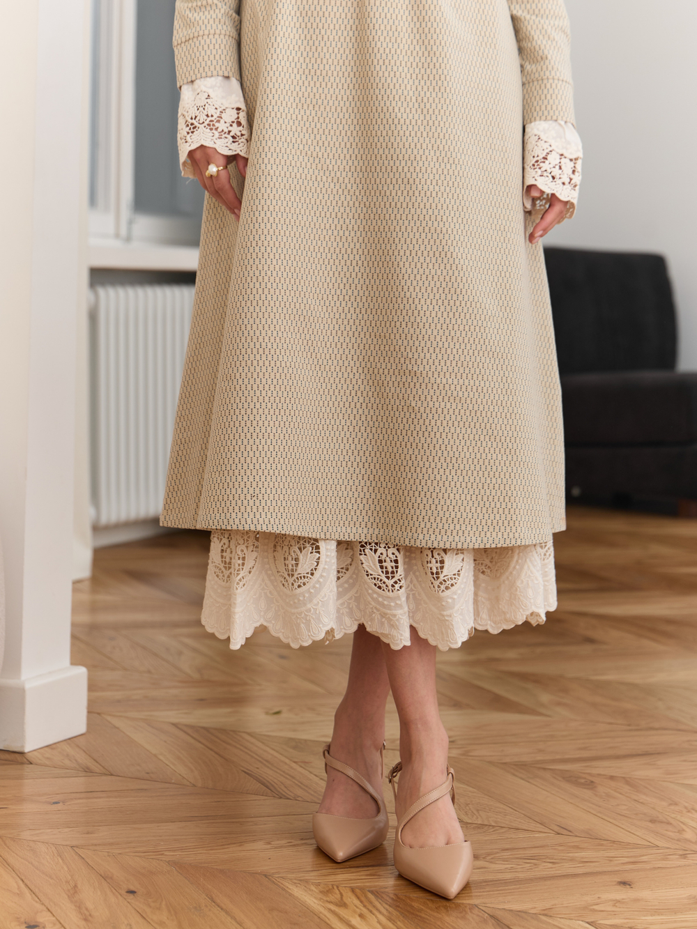 Платье с вшитой манишкой