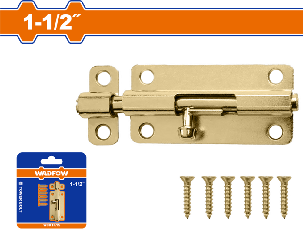 Шпингалет накладной 1-1/2" (12/360) WADFOW WCX1K15