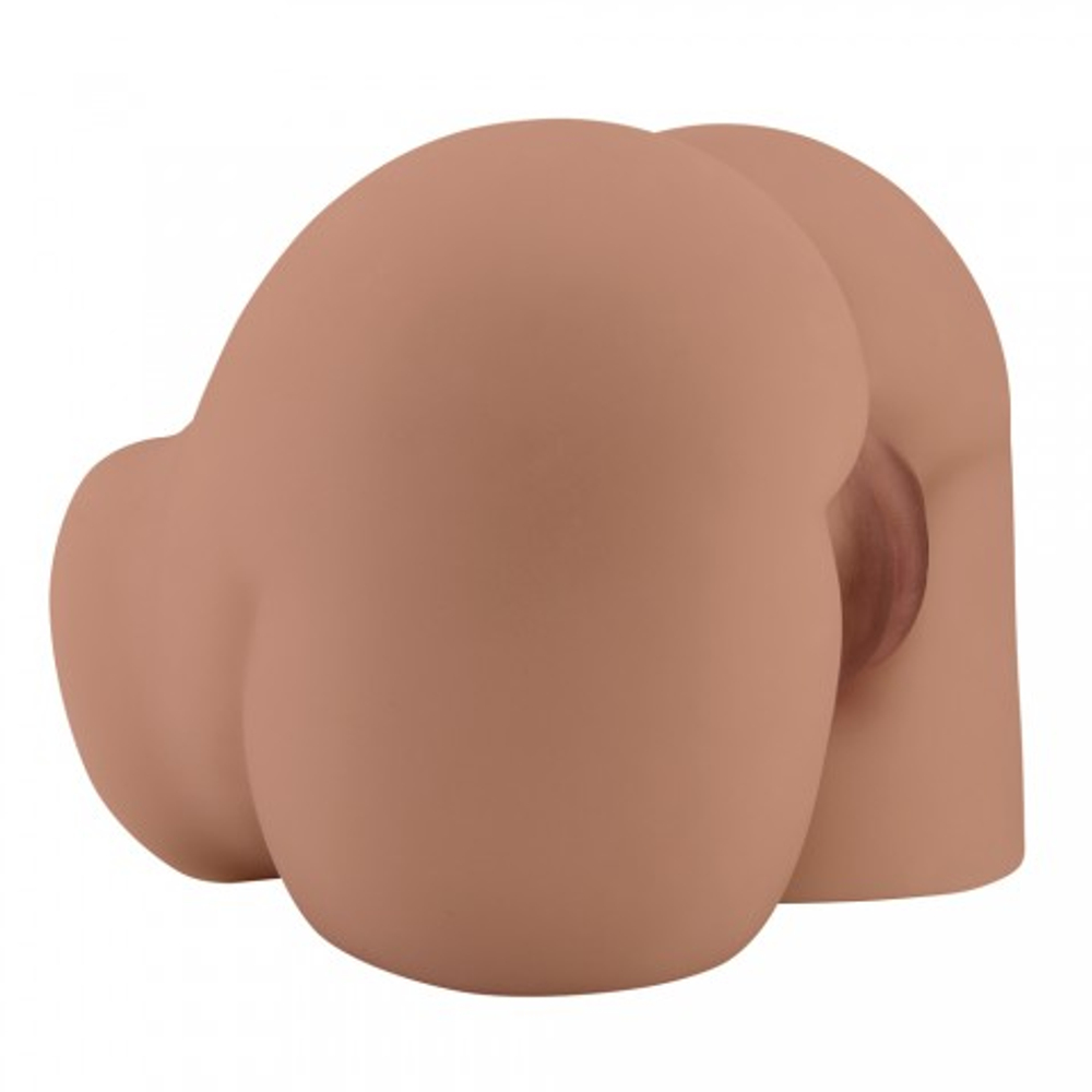 Мастурбатор реалистичный двойной Bernace с вибрацией (анус+вагина) коричневый