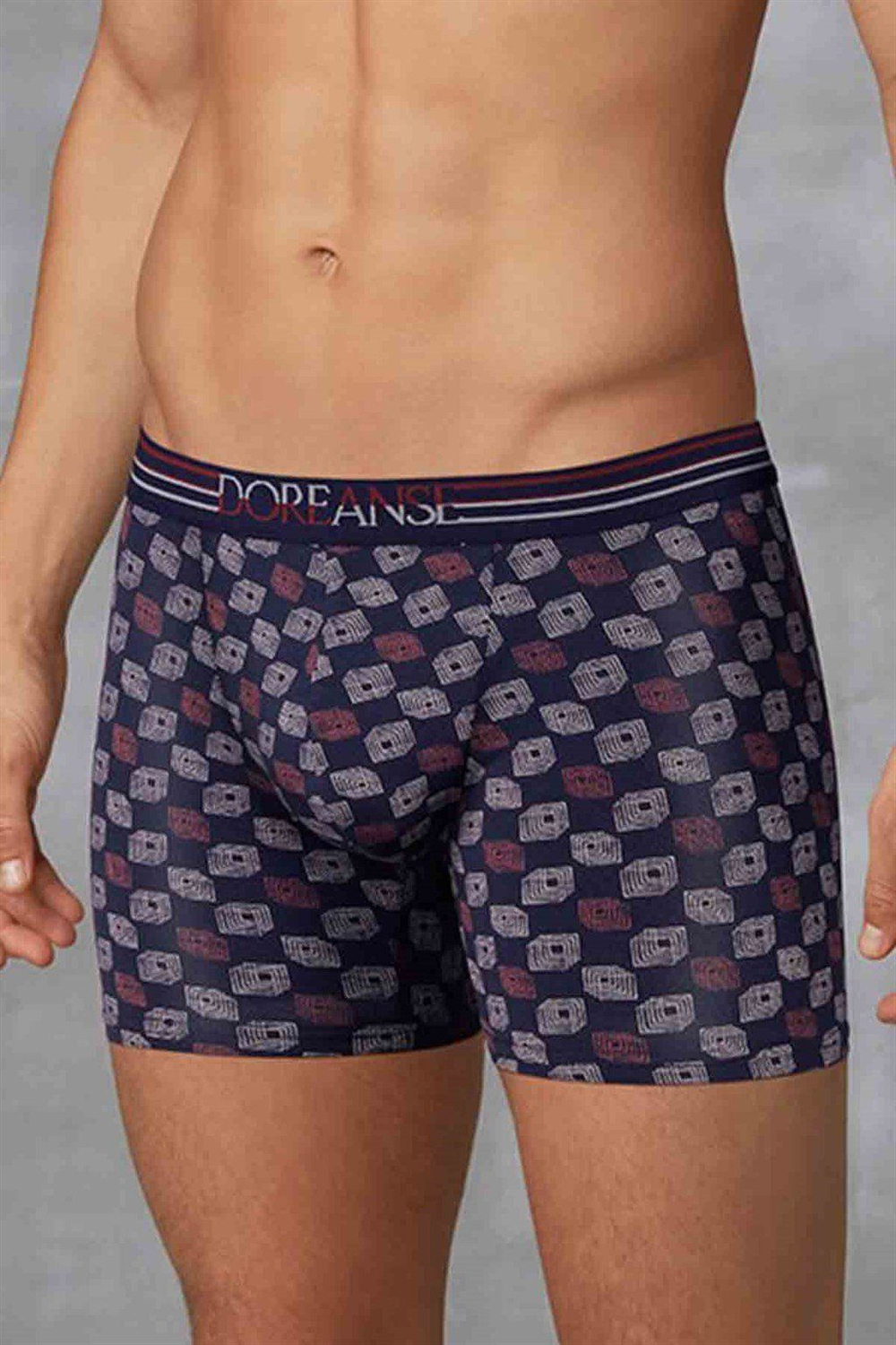 Мужские облегающие трусы-боксеры с графическим принтом Doreanse Reflection (Размер: S) (Цвет: темно-синий)