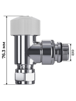 Набор термостатический угловой Royal Thermo Design Pro 15мм М30х1,5 (Хром)