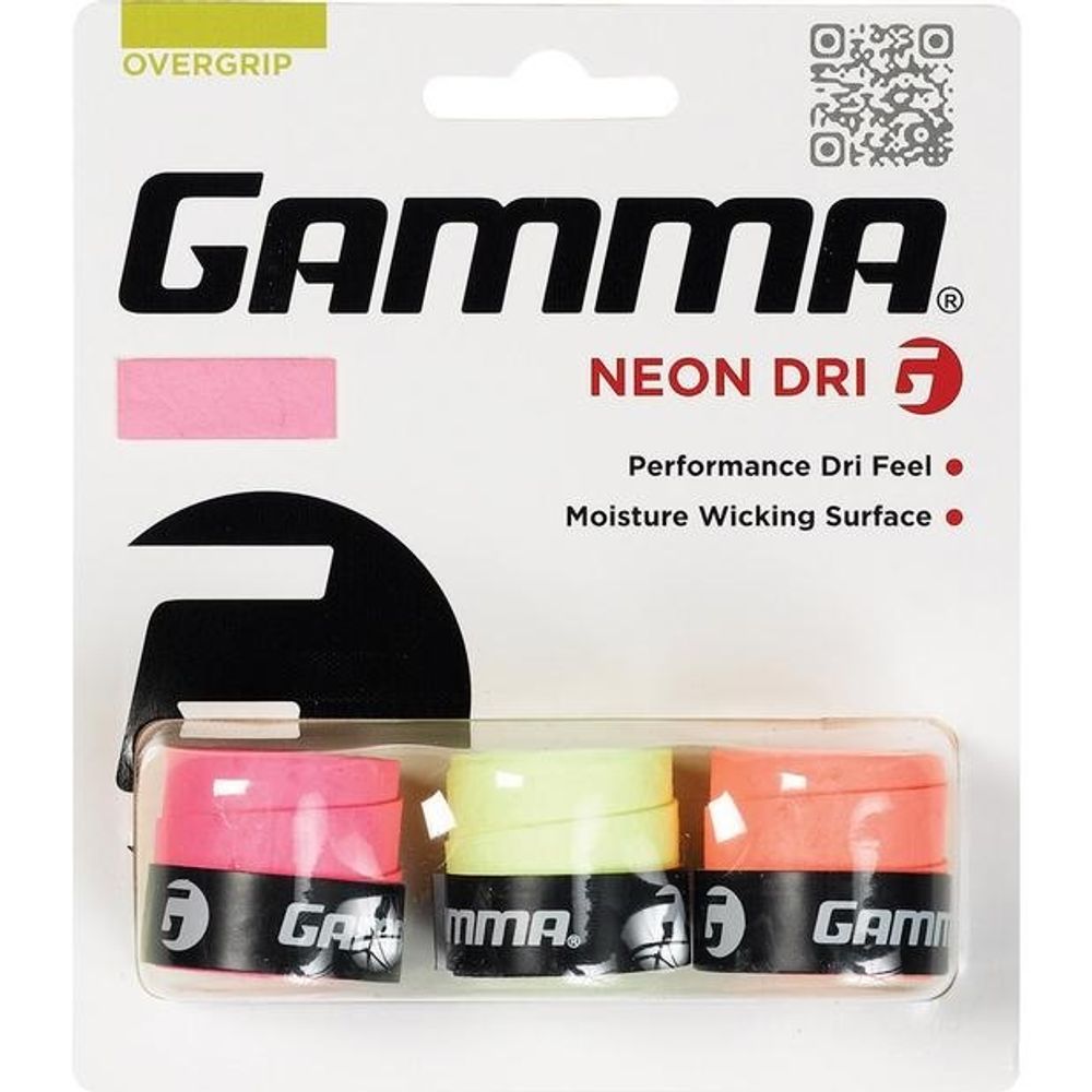 Аксессуары для тенниса Намотка овергрип GAMMA NEON DRI .