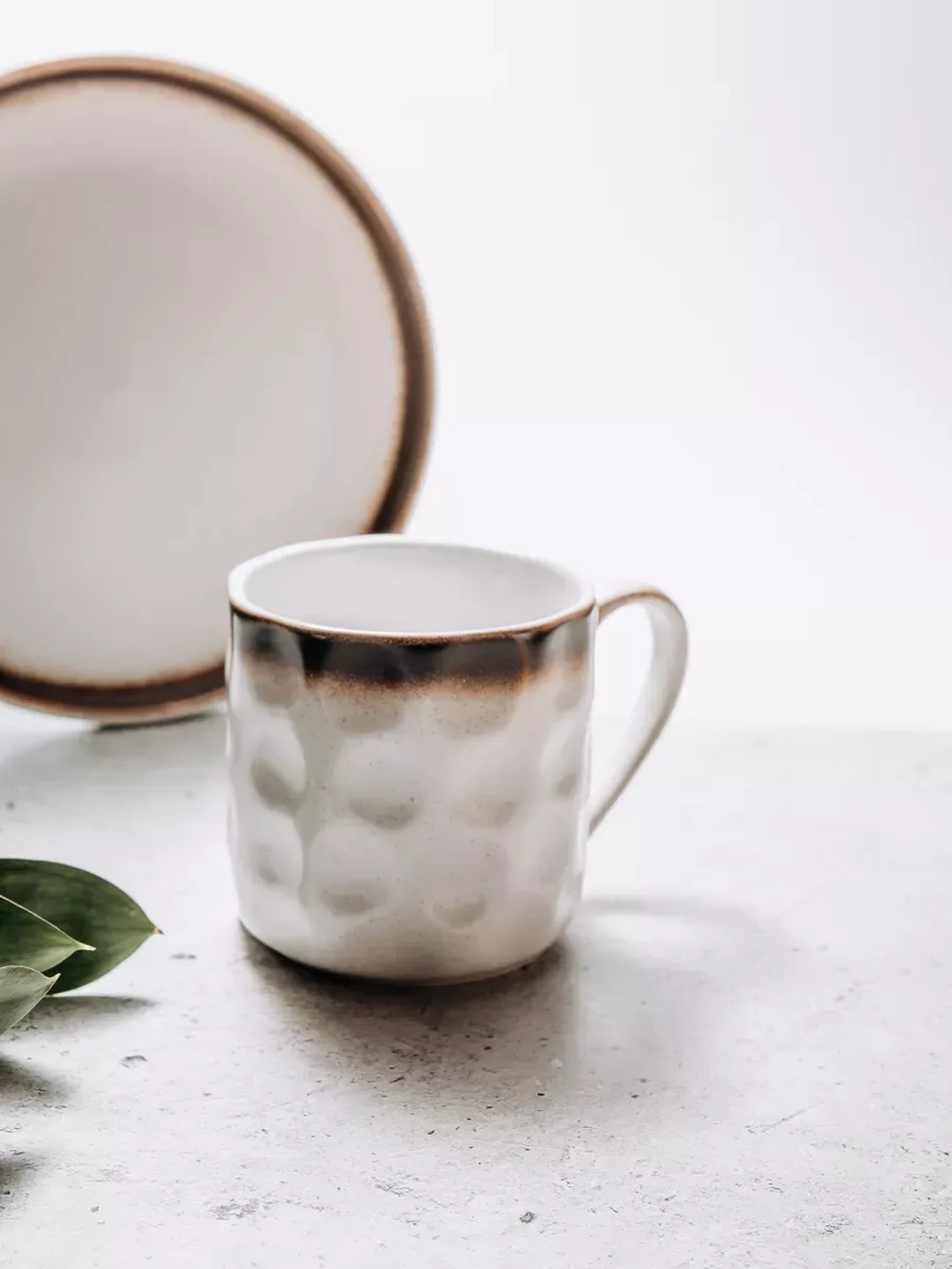 Набор посуды столовой: кружка, тарелка 26,3 см. Белый песок