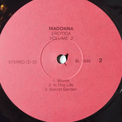 Винтажная виниловая пластинка LP Madonna Erotica, Volume 2 (Россия 1993) In This Life