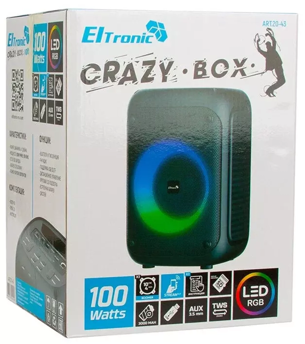 Напольная колонка CRAZY BOX ELTRONIC 100 с TWS (20-43) black