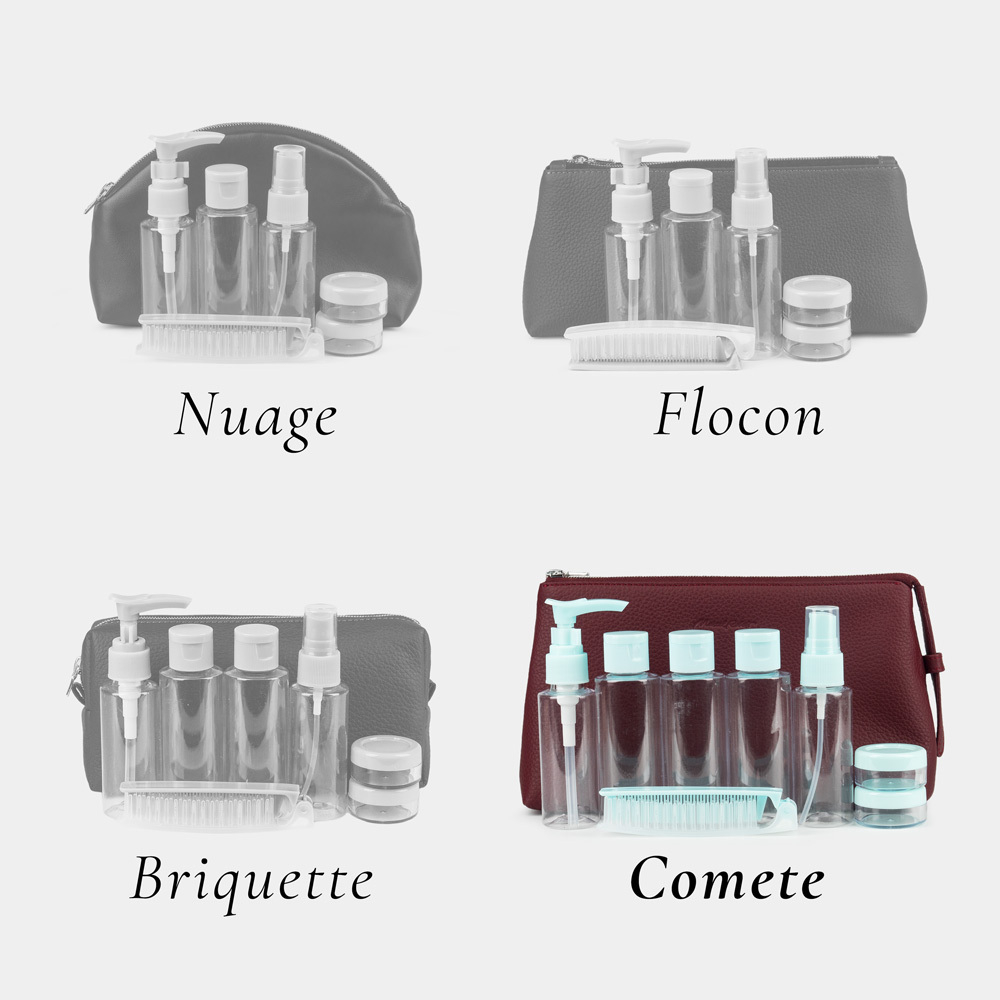 Косметичка Comete из кожи теленка, бордового цвета