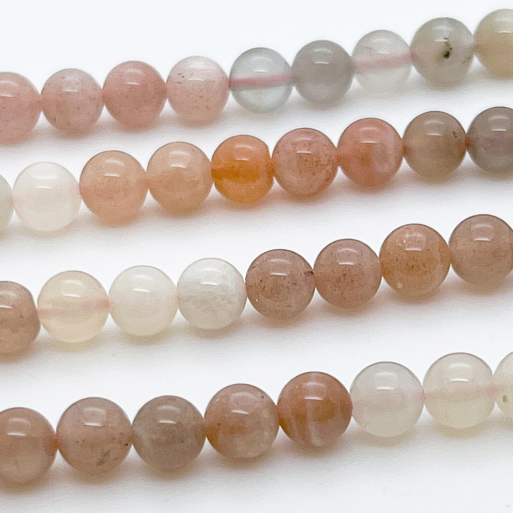 Солнечный камень + лунный камень, диаметр 6,1-6,3 мм, цена за нить 65 шт (38 см)