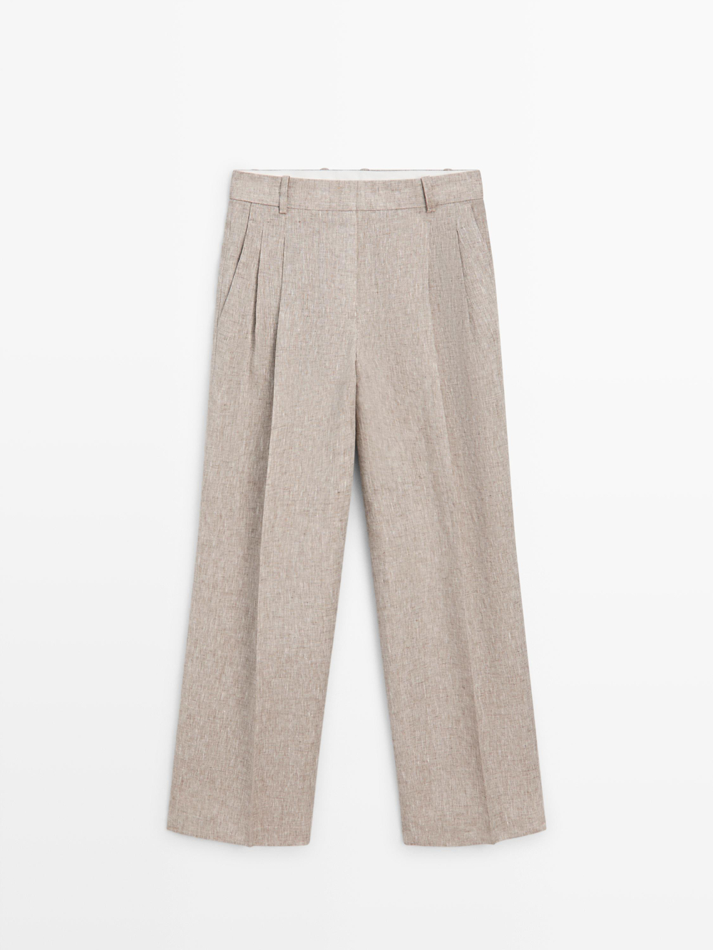 Massimo Dutti Брюки из льна, бежевый