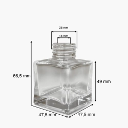 Комплект: Флакон для диффузора 50 мл прозрачный куб с бежевой крышкой Шляпа