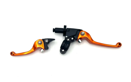 Рычаг сцепления+тормоза с кронштейном №1 CNC оранжевый