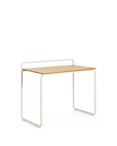 Tinn Письменный стол из ясеневого шпона с бежевой металлической конструкцией, 75 x 45,5