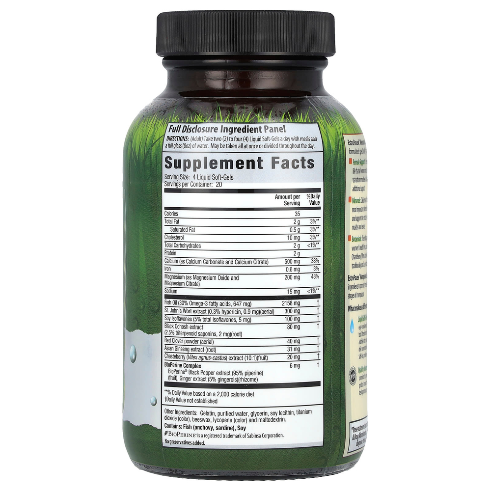 Irwin Naturals, EstroPause, поддержка в период менопаузы, 80 мягких желатиновых капсул с жидкостью