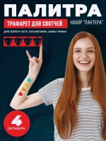 Трафарет для свотчей косметики пантера 5 шт