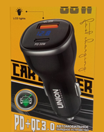 Автомобильное зарядное уст-во с вольтметром QC3+PD 60W Union