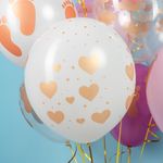 Шар (12''/30 см) Новорожденный (сердца и облака), Ассорти, кристалл, 5 ст, 25 шт.