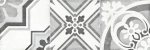 Настенная плитка ALMA Ceramica TWA11COR017 Costa Rica 60x20 белая / серая матовая с орнаментом / пэчворк