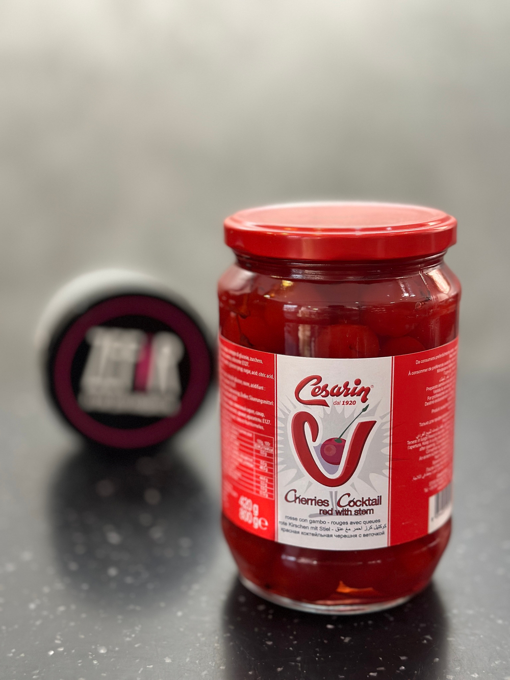 Вишня коктейльная со стебельком Cocktail cherry, Cesarin Италия, 1 банка