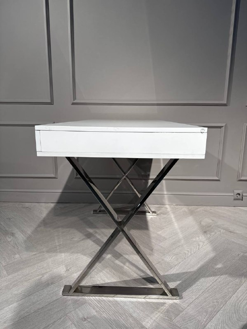 Стол-консоль Ist Casa Рокки, 120х55х76 см, белый, хром