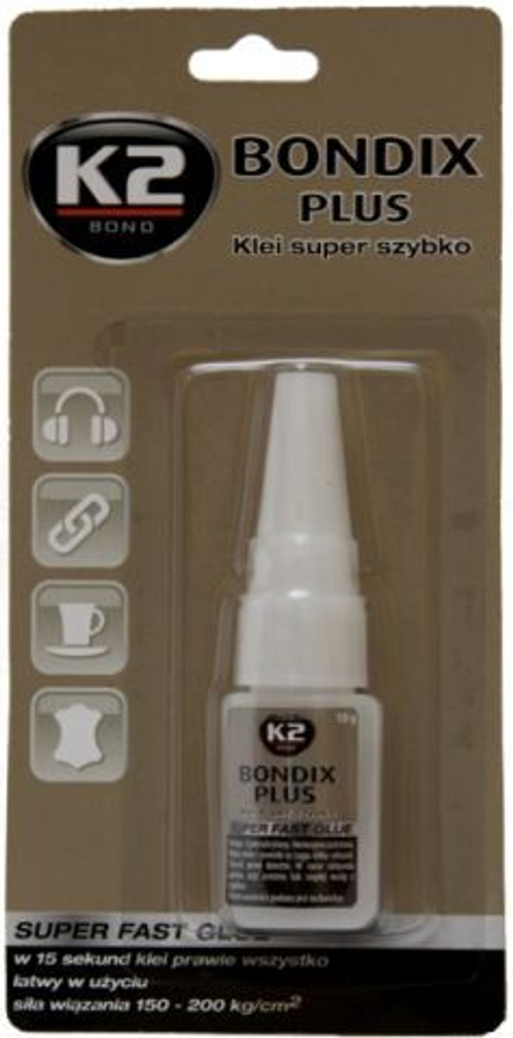 Клей супербыстрый 10гр K2 Bondix Plus