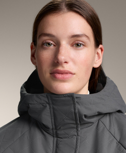 Oysho Водонепроницаемая длинная утепленная куртка FELLEX® AEROGEL 3K, антрацитово-серый